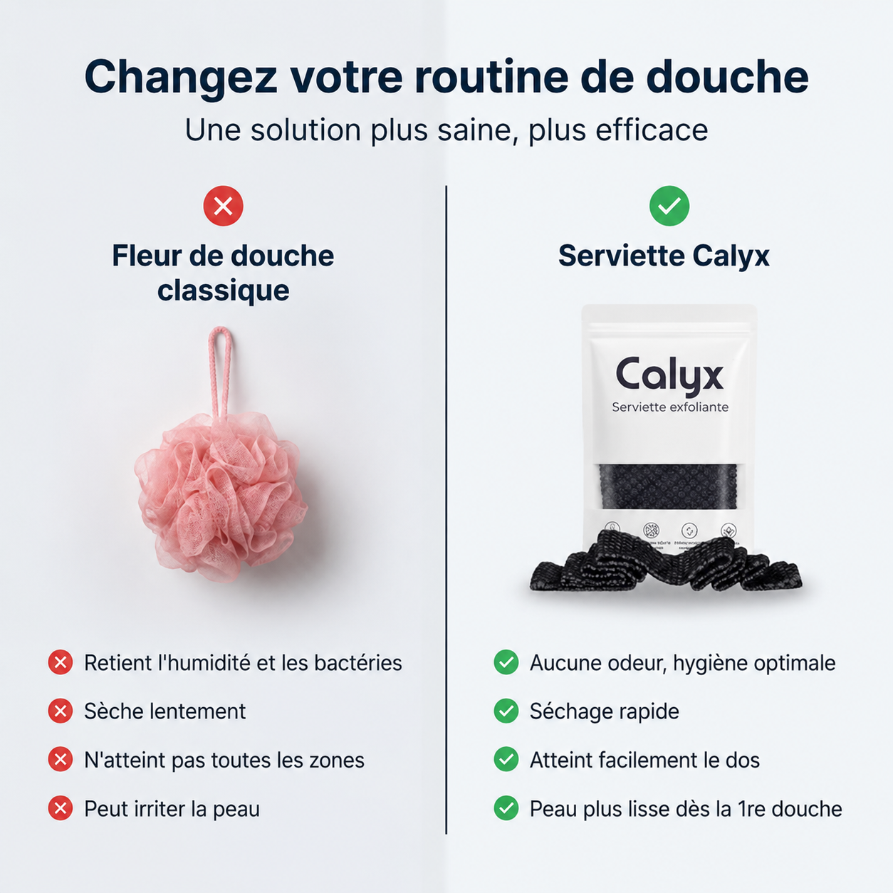 Calyx™ Serviette de douche exfoliante